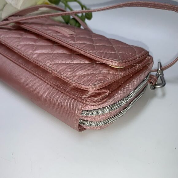 NEW Vera Bradley Nylon Organizer Crossbody Pink Small - Picture 7 of 14